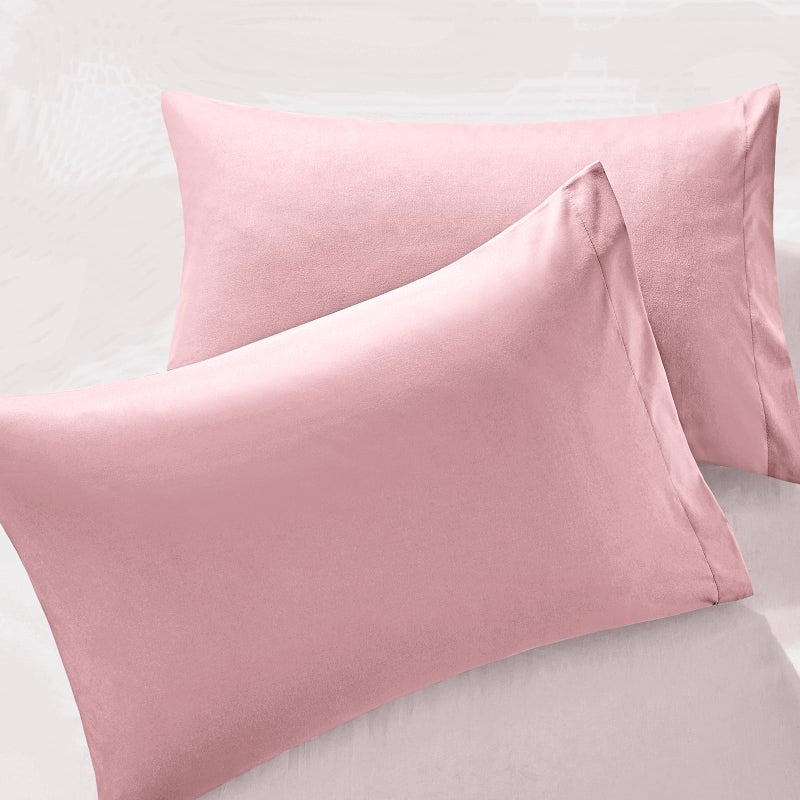 MILVOWOC 2Pcs Brushed Microfiber Standard Pillowcases - 20 x 26 Inch, Dusty Pink Pillow Case Set Non Slip Envelope Pillow Cover with Moisture Absorption and Anti-Wrinkle - Image 1