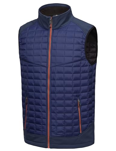 Little Donkey Andy Men’s Lightweight Puffer Vest, Warm Outdoor Sleeveless Jacket for Hiking Travel Running Blue L - Image 1