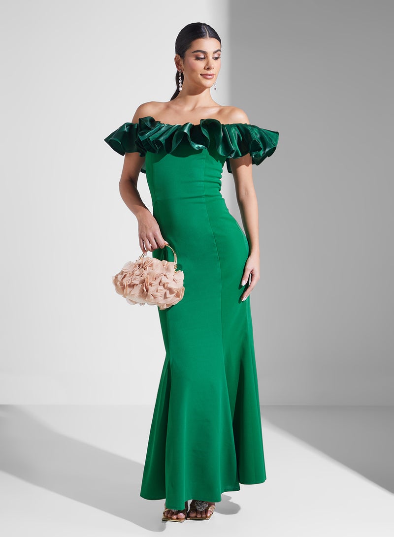 Namshi x Ruffled Off-Shoulder Dress - Image 1