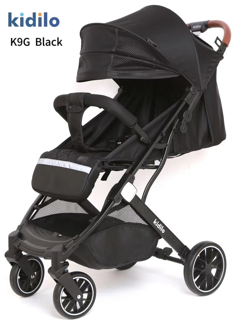 Kidilo High-quality single baby  stroller (Black ) K9G - Image 1