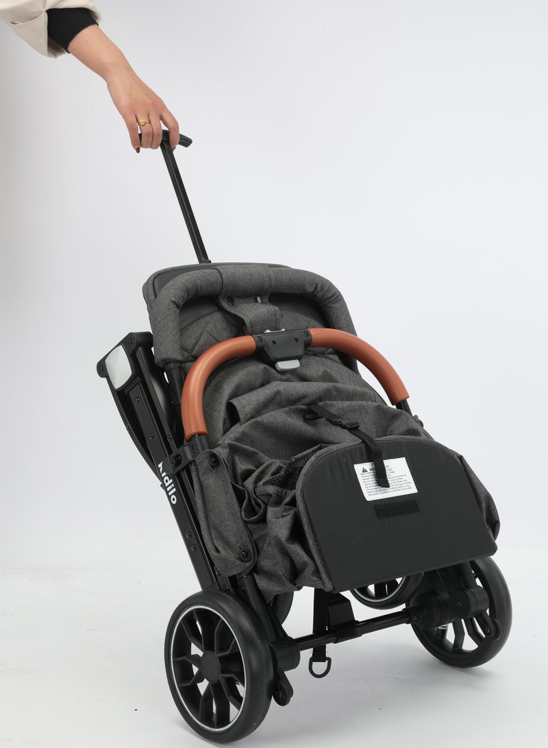 Kidilo High-quality single baby  stroller (Black ) K9G - Image 2