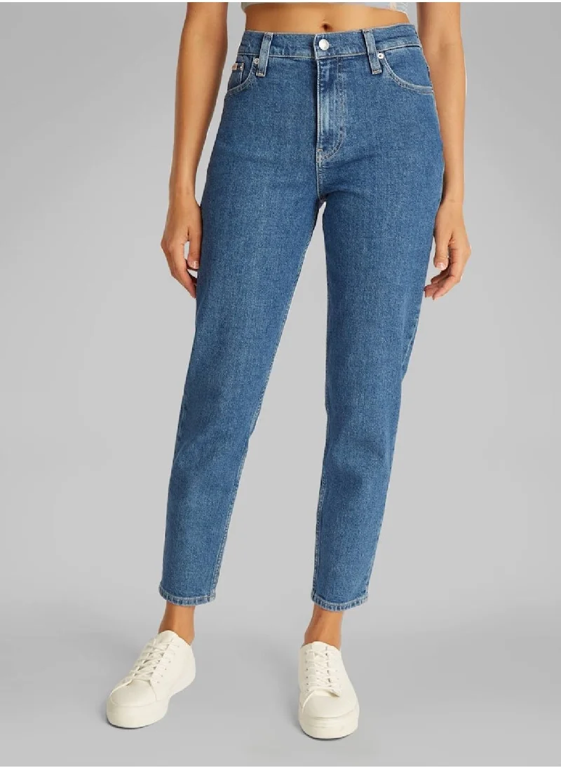 Calvin Klein Jeans Women's Tapered Jeans - Cotton, Blue