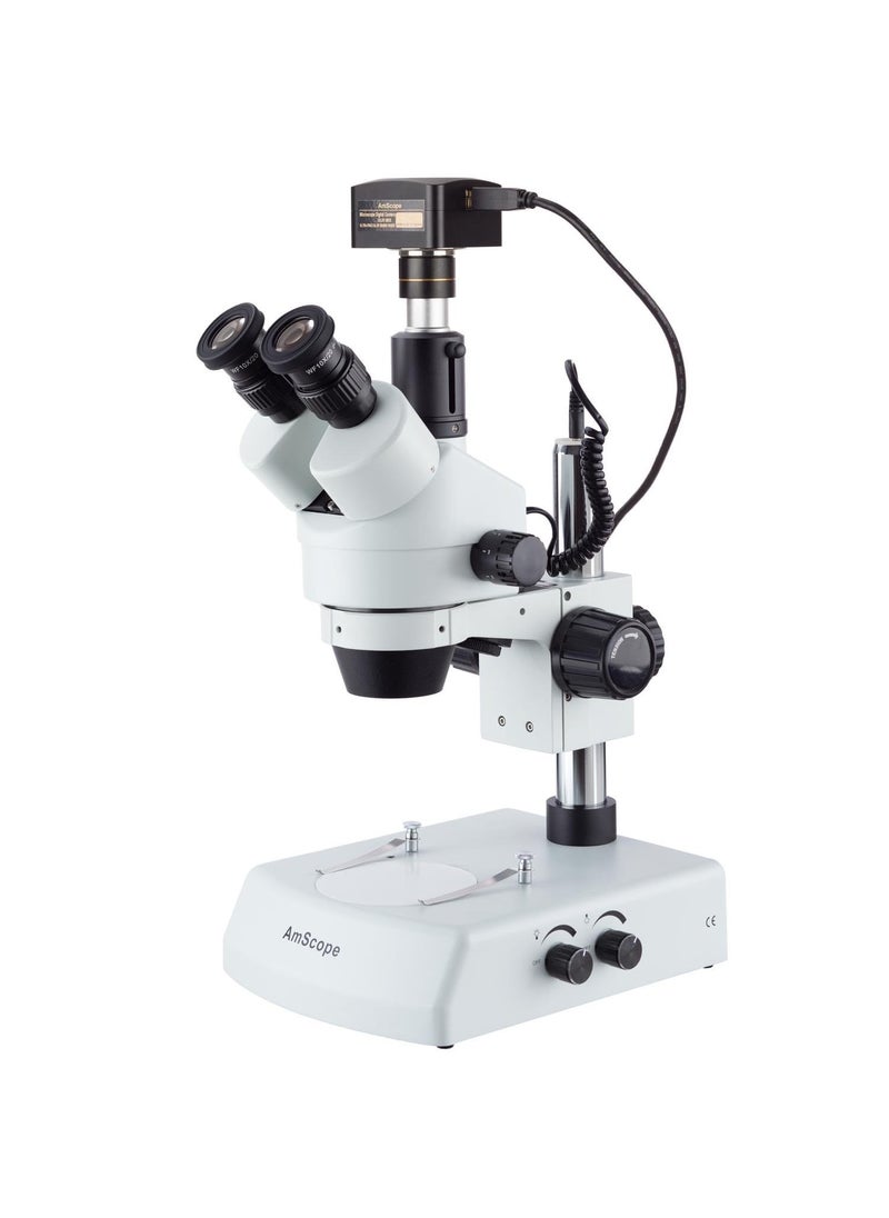 AmScope AmScope LED Trinocular Zoom Stereo Microscope 35X180X and 18MP USB3 Camera  - Image 1