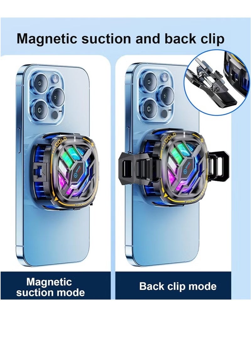 Generic Magnetic Cell Phone Cooler, Portable Lightweight Mobile Phone Cooling Fan, RGB Phone Cooling Fan, Phone Radiator with Temperature Display for Mobile Gaming, Live Streaming  - Image 5