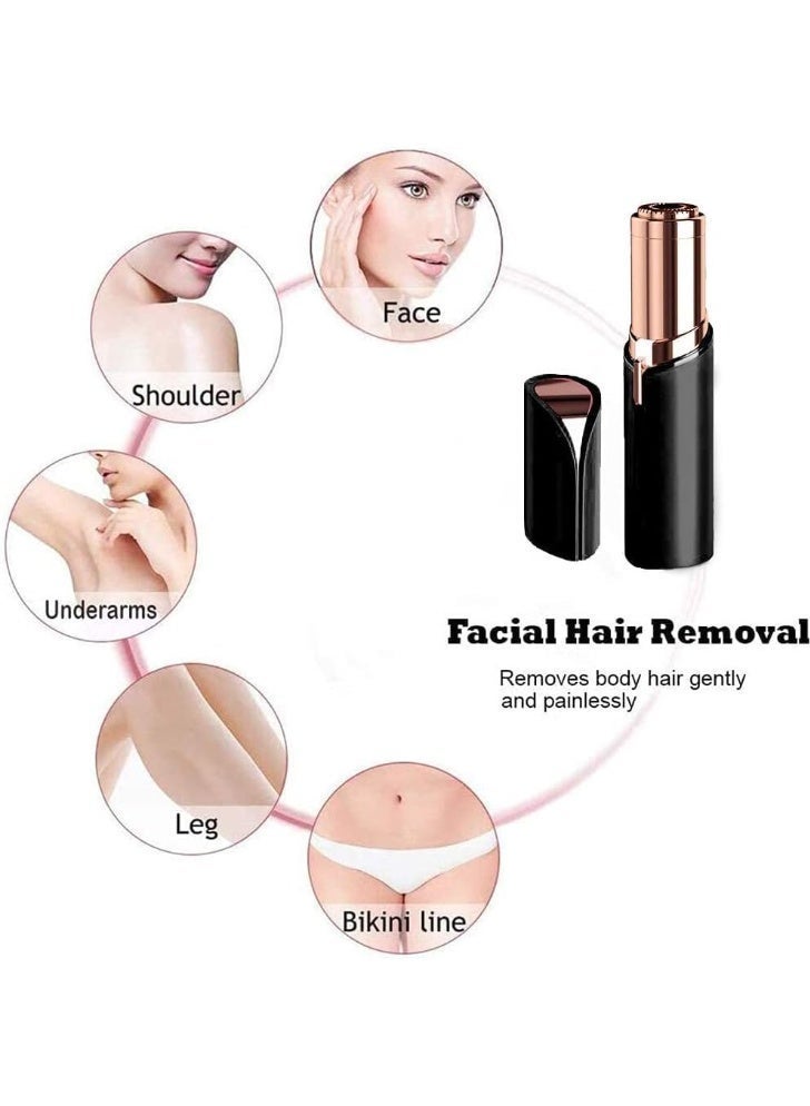 Lukadah Facial Hair Removal for Women, Portable Painless Hair Remover Device, Rechargeable, with 2 Replacement Heads, for Face, Upper Lip, and Chin (Multi-colour) - Image 3