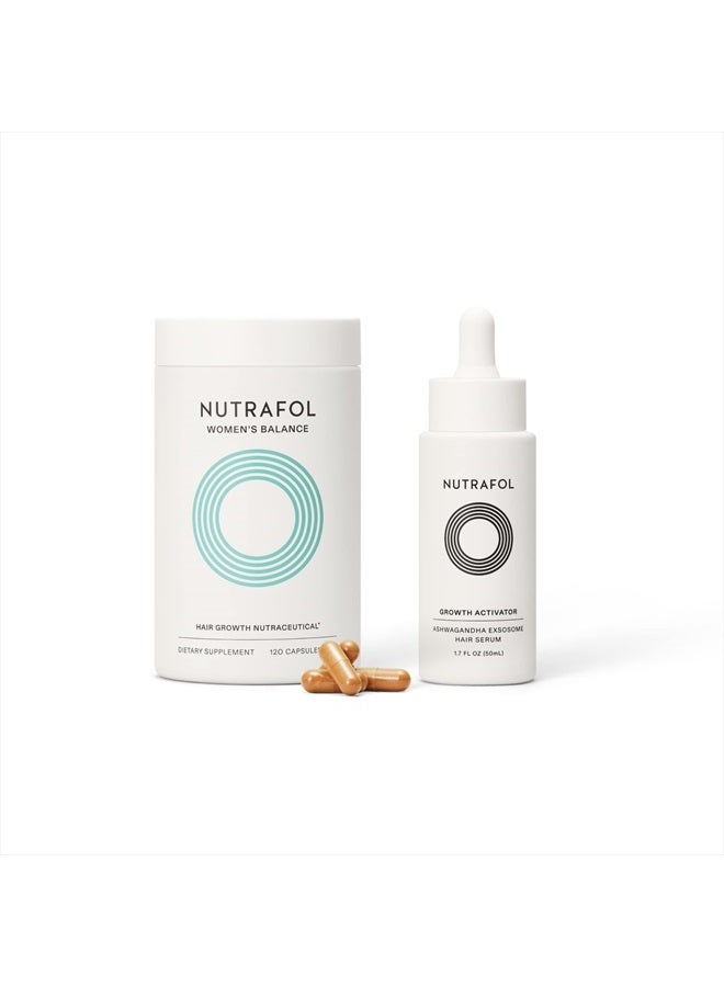 NUTRAFOL Women's Balance Hair Growth Supplement and Hair Serum, Ages 45 and Up, Clinically Tested for Visibly Thicker and Stronger Hair - 1 month supply, 1.7 Fl Oz Bottle - Image 1