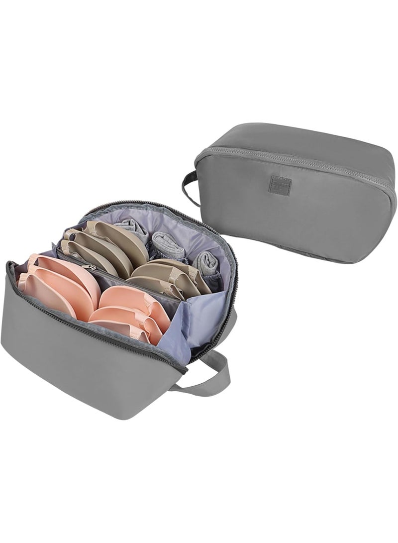 YelaJoy Travel Underwear Organizer Bag Multifunctional Travel Bra Underwear Storage Bag Portable Socks Lingerie Pouch,Grey - Image 1