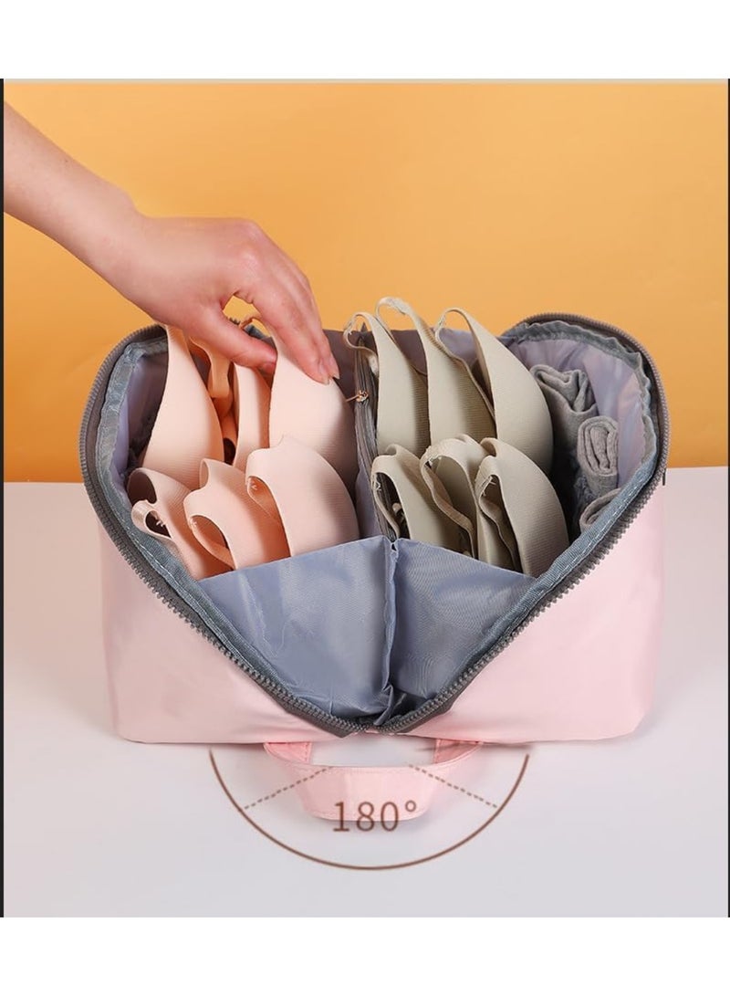 YelaJoy Travel Underwear Organizer Bag Multifunctional Travel Bra Underwear Storage Bag Portable Socks Lingerie Pouch,Grey - Image 5