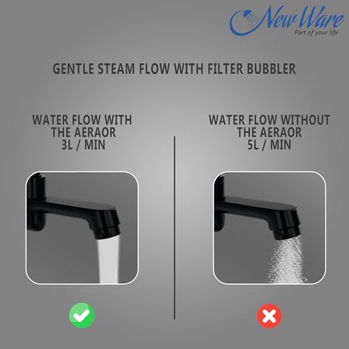 New Ware® Brass Bib Cock Tap Matte Black 5.5 Inch | Wall Mount Faucet with Flange | Bathroom Kitchen Sink Water Tap - Image 5
