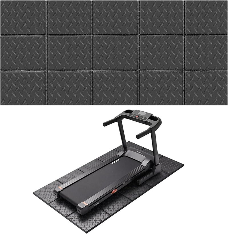 THAILE Treadmill Mat 79" x 39", 6mm Thick Mat for Under Treadmill, Walking Pad & Exercise Bike, Heavy Duty Non-Slip Stripe Design, Waterproof Floor Protector for Hardwood Floors - Image 1