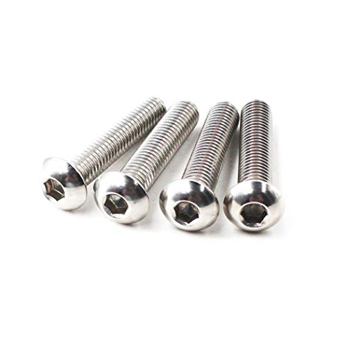 Flomore M2.5x6 Button Head Hex Socket Drive Screws 304 Stainless Steel Button Head Cap Screws (Pack of 100) - Image 1