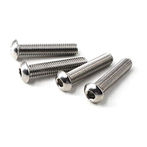 Flomore M2.5x6 Button Head Hex Socket Drive Screws 304 Stainless Steel Button Head Cap Screws (Pack of 100) - Image 2