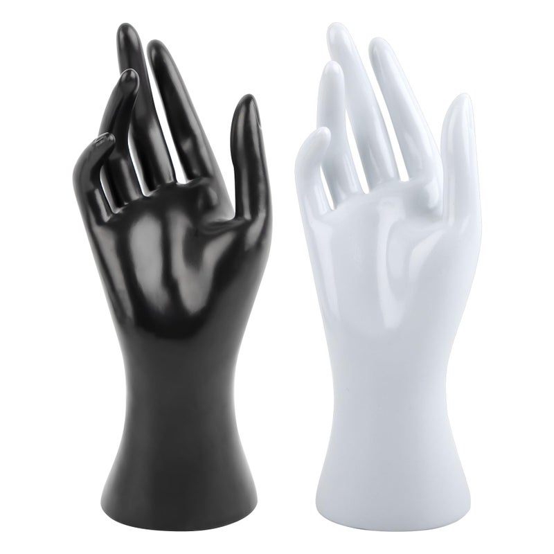AUEAR Female Mannequin Hand Display for Jewelry Holder Bracelet Necklace Ring Stand BlackWhite 866x295 2 Pack