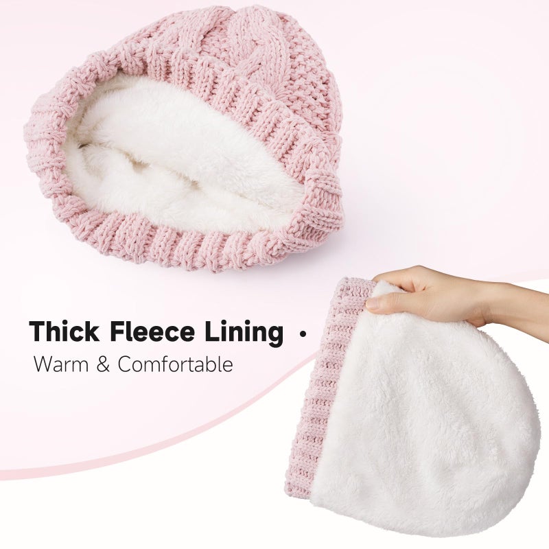 BESSTEVEN Women Winter Beanie Hat: Fleece Lined Skull Cap Warm Knit Fashion Stocking Cap for Cold Weather Snow Daily Use Commute Casual Running Hiking Pink - Image 2