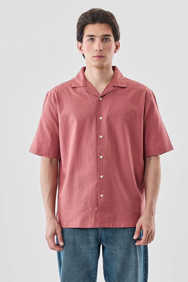 سنيتش Coral Solid Half Sleeve Boxy Shirt