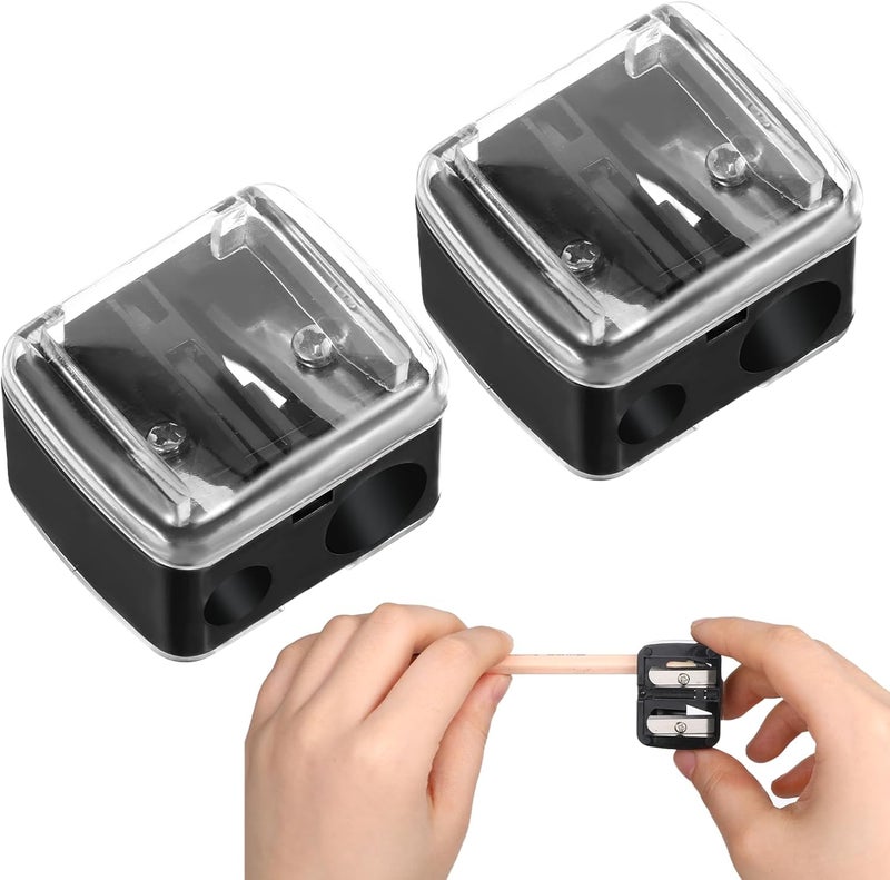 2 Pcs Eyeliner Sharpener 2 Holes Makeup Sharpener Eye Pencil Sharpeners Eyebrow Pencil Sharpeners Cosmetic Pencil Sharpener for Lip Liner Eyebrow Pencil Eyeliner Pencils