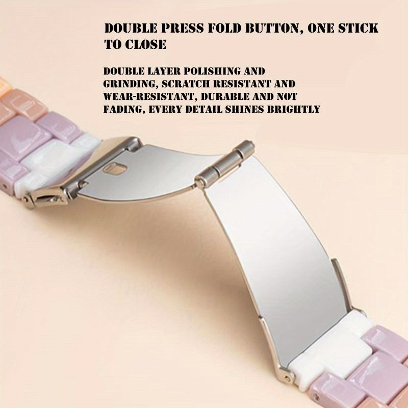 Blue Building Block Strap Compatible With Oppo Watch 41mm PC Acrylic Men Women Holiday Gift - Image 3
