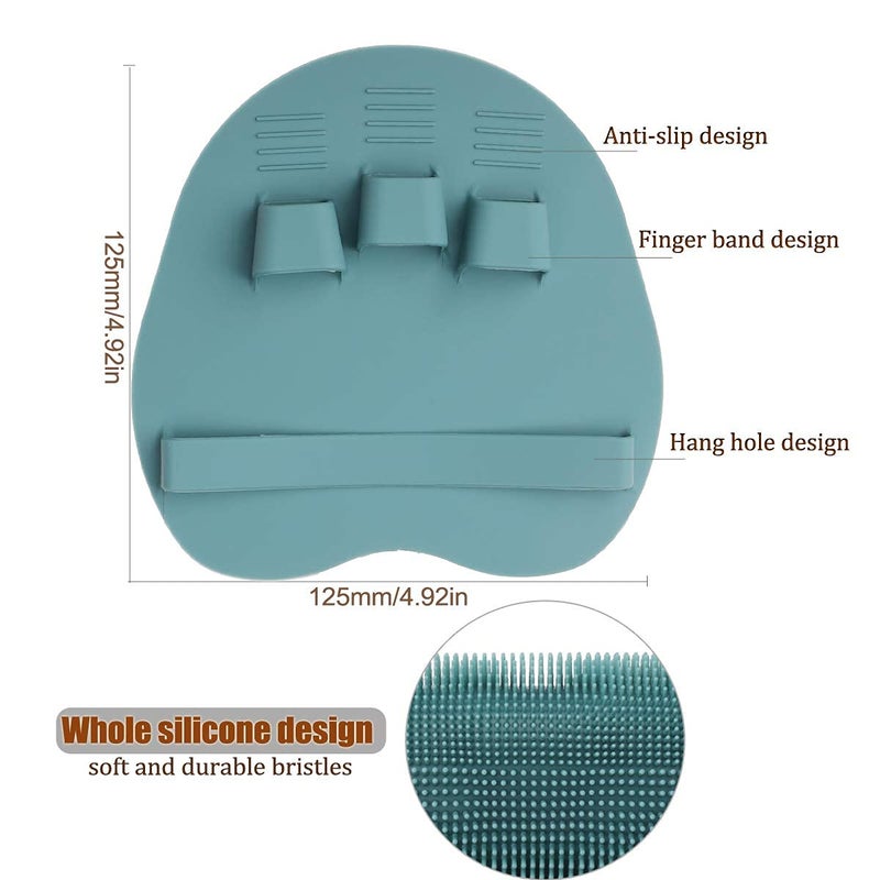 HOMMIESAFE 1 Pack Soft Silicone Shower Brush Body Wash Bath Exfoliating Skin Massage Scrubber, Dry Skin Brushing Glove Loofah, Fit for Sensitive and All Kinds of Skin(Eucalyptus Green) - Image 5