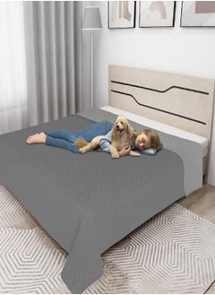 Easy-Going Easy-Going 100% Waterproof Dog Bed Cover Reversible Leak Proof Couch Cover Washable Sofa Cover Furniture Protector Blanket for Pets Kids Children Dog Cat (52x86 Inch, Gray/Light Gray)  - Image 1