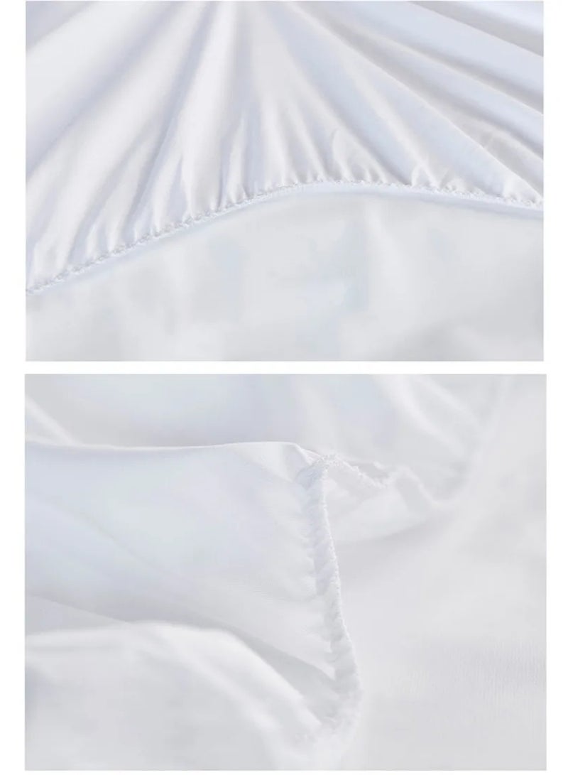 فابينني واقي مرتبة مقاوم للماء 90 × 200 سم فردي/مزدوج عالي الامتصاص من الألياف الدقيقة + غطاء حماية للسرير من البولي يوريثان الحراري للحيوانات الأليفة والأطفال والبالغين بتصميم جيب عميق مقاوم للماء بنسبة 100% باللون الأبيض - Image 3