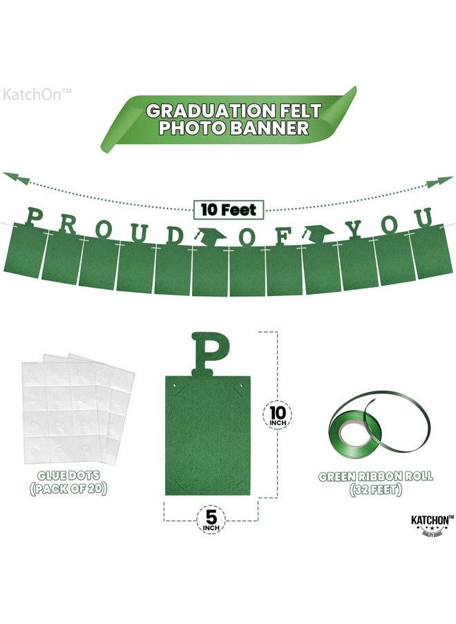 KATCHON - Green Graduation Photo Banner 202310 Feet ; Proud Of You Graduation Picture Banner ; Personalized Graduation Banner 2023 ; Green Graduation Decorations Class Of 2023 ; 2023 Photo Banner - Image 1