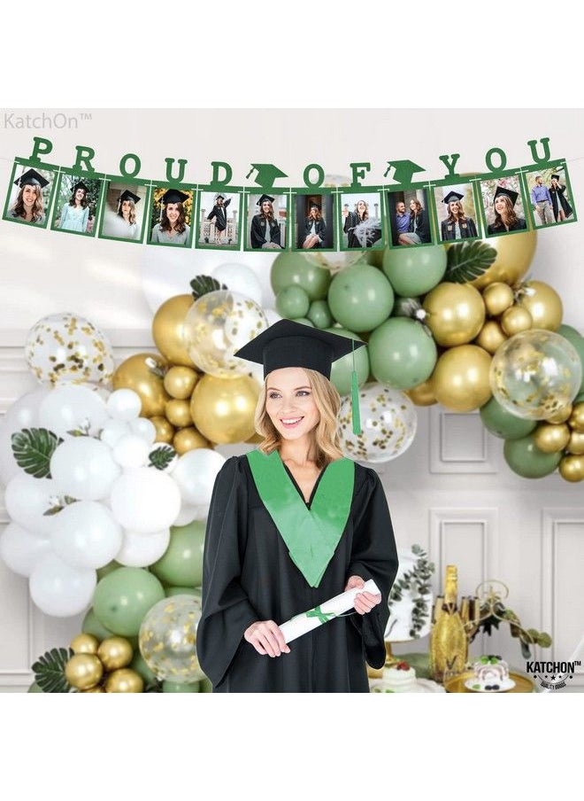 KATCHON - Green Graduation Photo Banner 202310 Feet ; Proud Of You Graduation Picture Banner ; Personalized Graduation Banner 2023 ; Green Graduation Decorations Class Of 2023 ; 2023 Photo Banner - Image 1