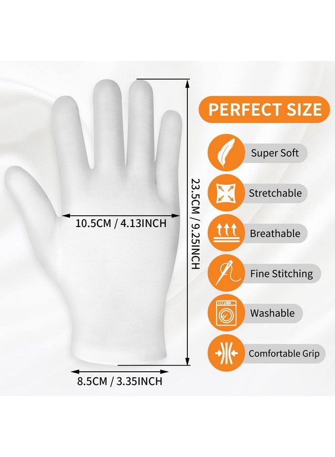 Sibba 3 Pairs Medium Touch Screen Moisturizing Gloves White Cotton Moisturizing Gloves For Overnight Bedtime Heal Eczema Sleeping Lotion Hand Spa Treatment Gloves Repair Rough Cracked Dry Chapped Hands Skin - Image 4