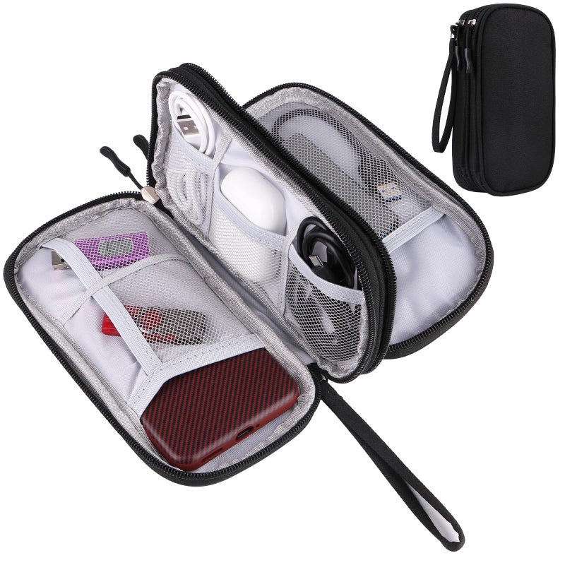 JIAKAI Travel Cable Organizer - Electronics Accessories Bag-Black - Image 1