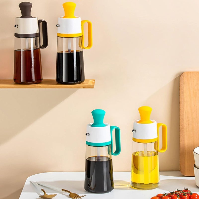 4MYL Glass Olive Oil Dispenser Bottle with Silicone Brush 2in1 Oil Vinegar Dispenser Squeeze Dropper Measuring Bottle for Kitchen Cooking Frying Baking Air Fryer Marinating More - Image 4