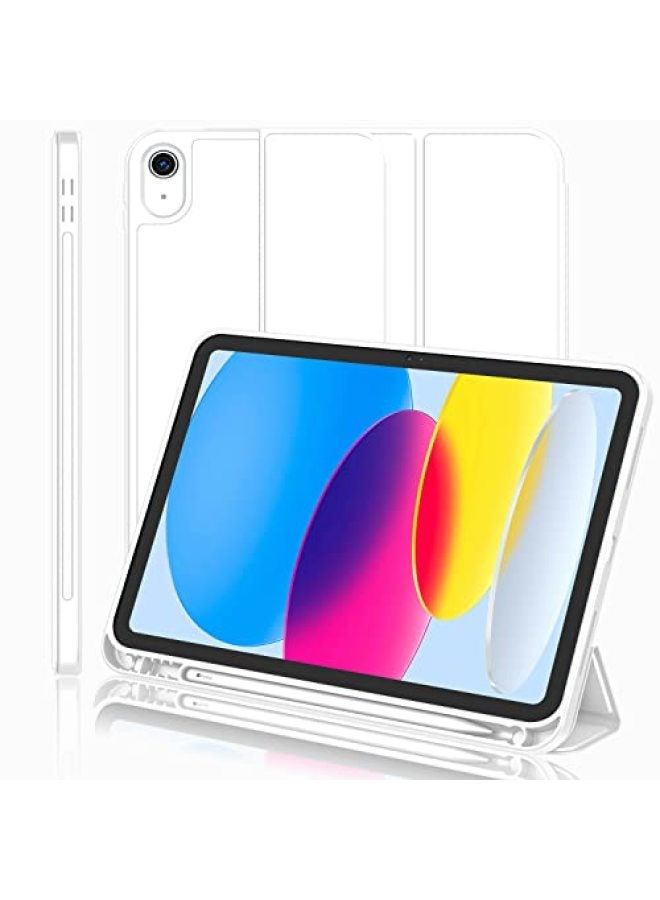 iMieet iPad (A16) Case/iPad 10th Generation Case [11 inch 2025/10.9 inch 2022] with Pencil Holder, Tri-fold Stand Smart Cover, Soft TPU Back, Auto Wake/Sleep (Pink) - Image 1
