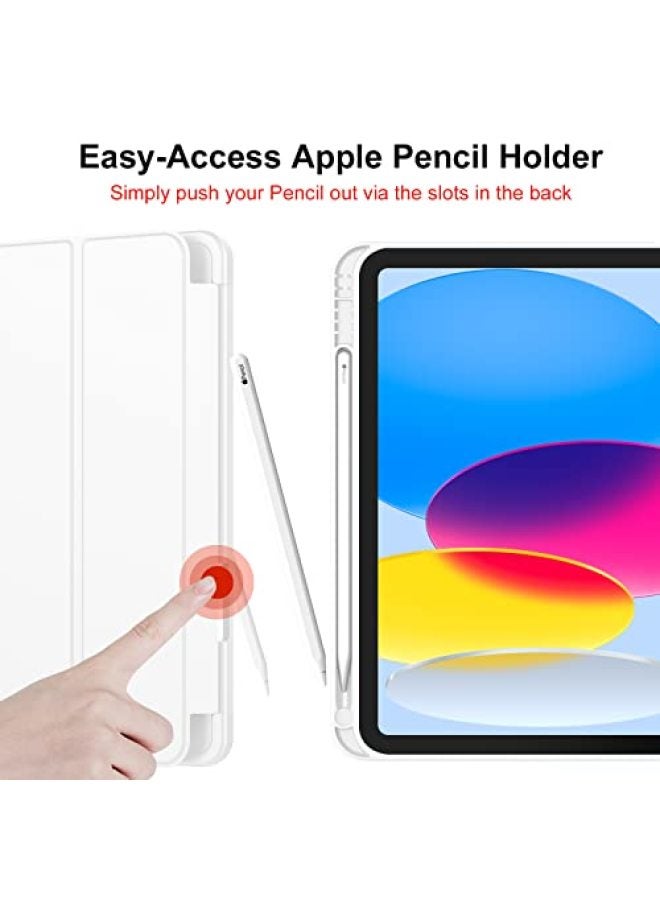 iMieet iPad (A16) Case/iPad 10th Generation Case [11 inch 2025/10.9 inch 2022] with Pencil Holder, Tri-fold Stand Smart Cover, Soft TPU Back, Auto Wake/Sleep (Pink) - Image 5