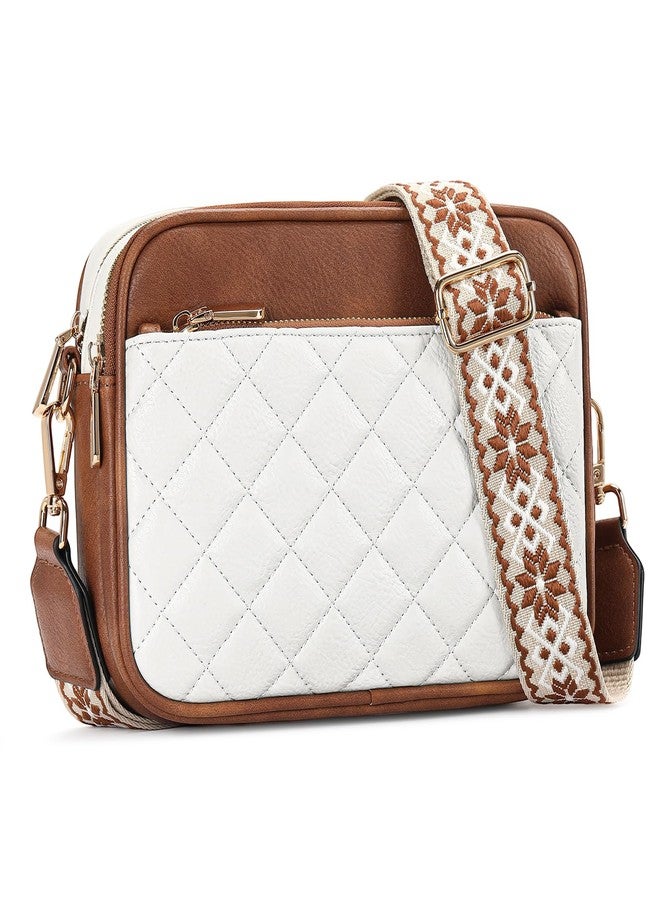 FALAN MULE Small Crossbody Bags for Women Pu Leather Triple Zip Cell Phone Handbag with Adjustable Shoulder Strap - Image 1