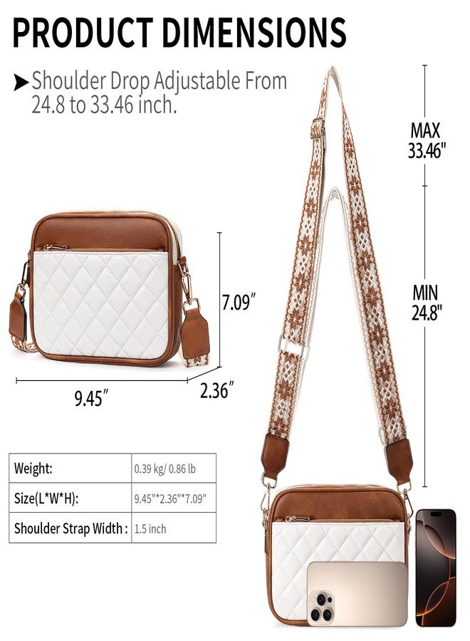 FALAN MULE Small Crossbody Bags for Women Pu Leather Triple Zip Cell Phone Handbag with Adjustable Shoulder Strap - Image 2