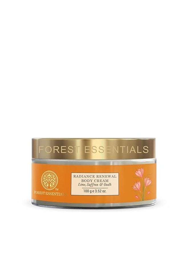 Forest Essentials Radiance Renewal Body Cream Lime Saffron Oudh | With Cocoa Butter & Oudh Essential Oil for Soft, Glowing Skin | Ayurvedic Nourishing Body Cream - Image 1