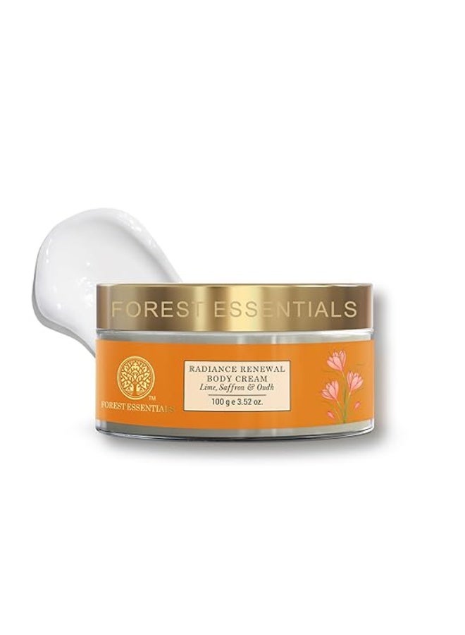 Forest Essentials Radiance Renewal Body Cream Lime Saffron Oudh | With Cocoa Butter & Oudh Essential Oil for Soft, Glowing Skin | Ayurvedic Nourishing Body Cream - Image 2