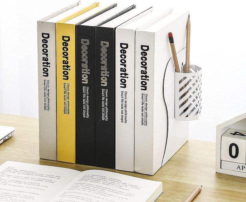 Gardesk Adjustable Bookends Metal Book Ends for Heavy Book Holder Heavy Duty Bookends Nonskid Bookcase Desktop Book Organizer Binder Holder (White) - Image 2