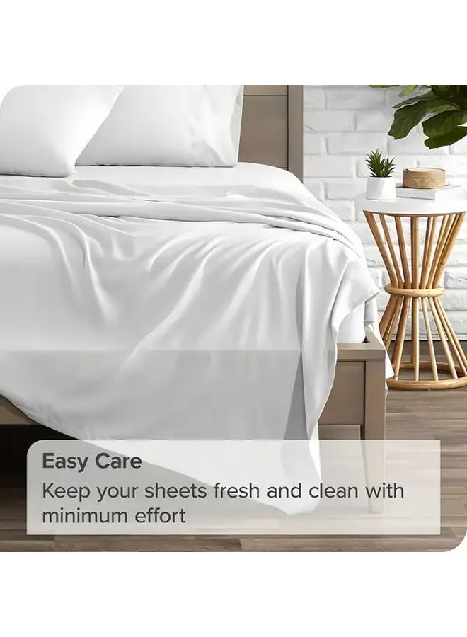 مجموعة شراشف السرير والوسائد باللون الرمادي الدقيق المنسوج بسماكة متينة مقاس 94.49 × 110.24 بوصة - Image 5