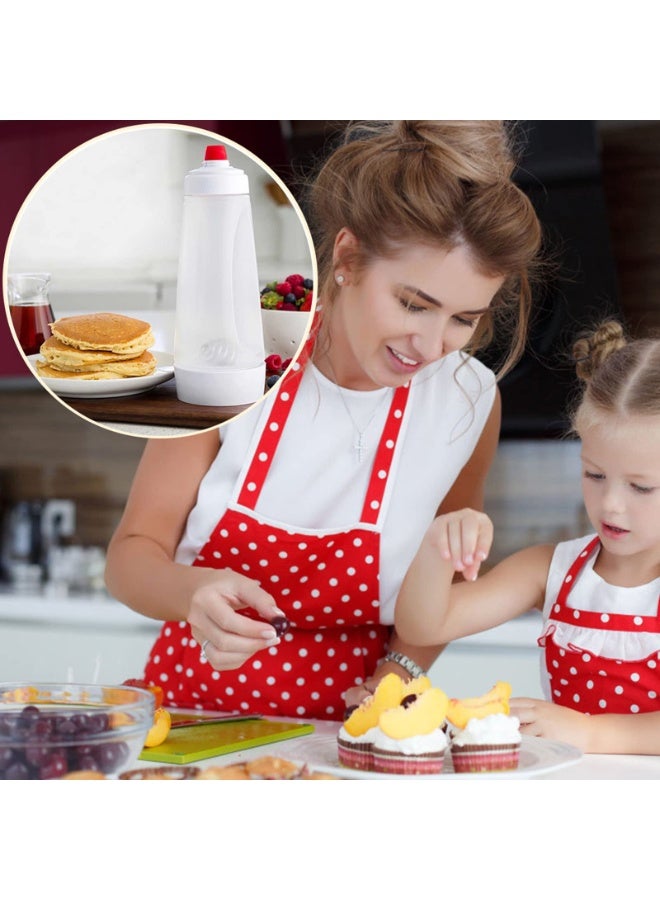 Pancake Batter Dispenser and Mixer with Blender Ball Wire Whisk Batter Bottle Squeeze Kitchen Pancake Shaker Batter Dispenser Bottle Baking Tool for Cupcakes, Muffins, Crepes, Waffles and More 1000ml - Image 4