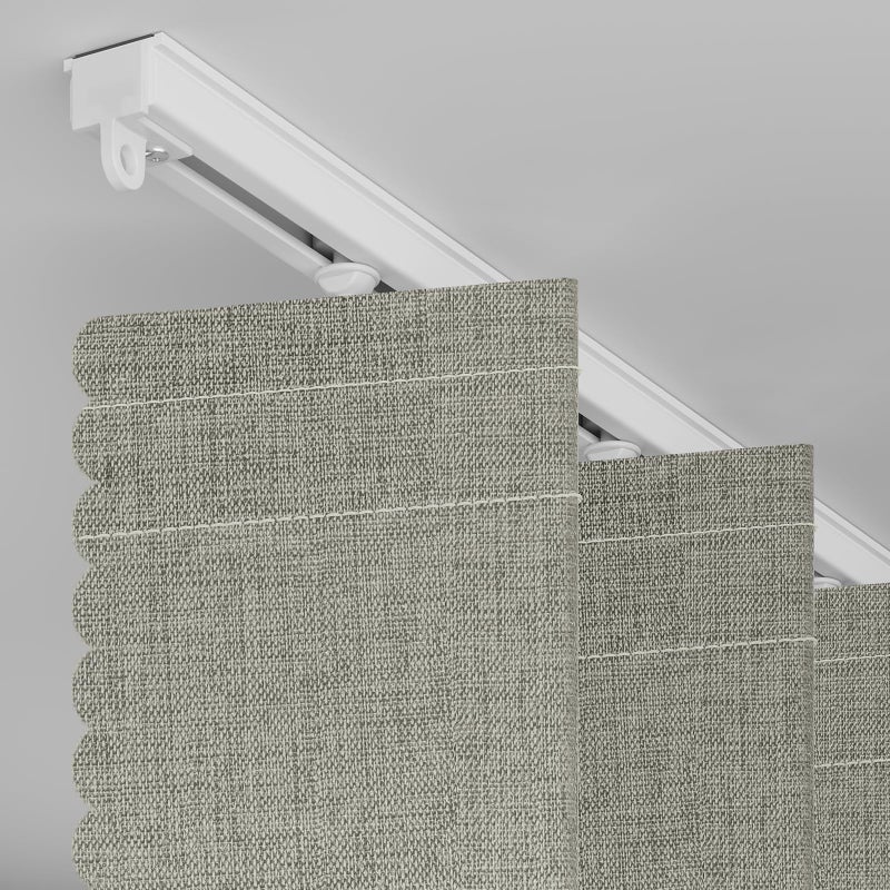A-jazz AJAZZ 100% Blackout Magnetic Accordion Door Curtain - Invisible Folding Panel for Bedroom, Living Room, Doorway - Curtain Sets Includes Tracks (1 Panel, 43W x 79L, Grey) - Image 2