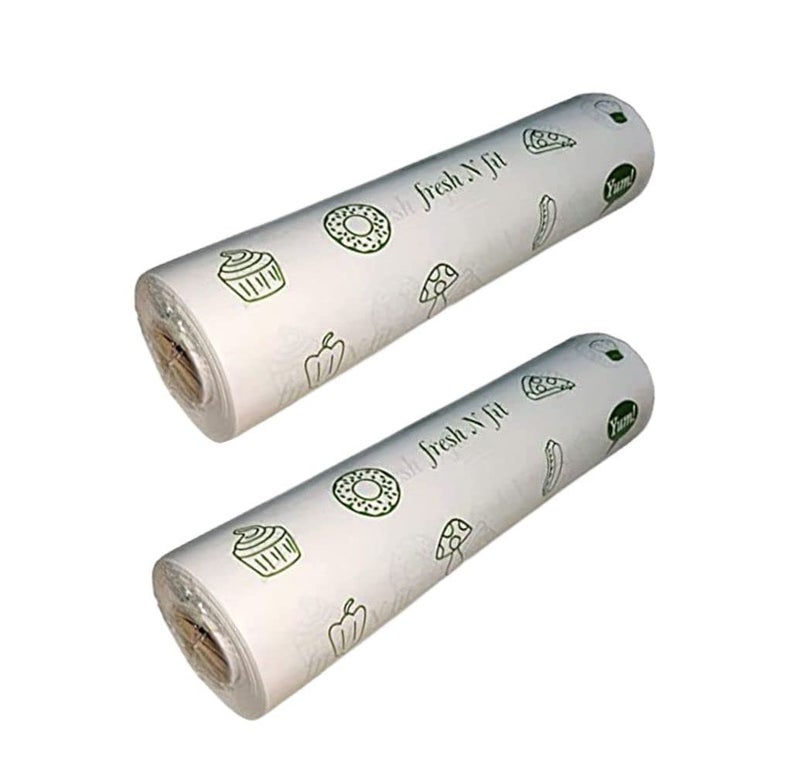 FRESH N FIT Fresh N Fit Food Wrapping Paper Roll 70 l Packof 2 Roti Wrap Food Grade Non Stick I Microwave Safe Butter Paper Core Roll Inside 100 Hygienic
