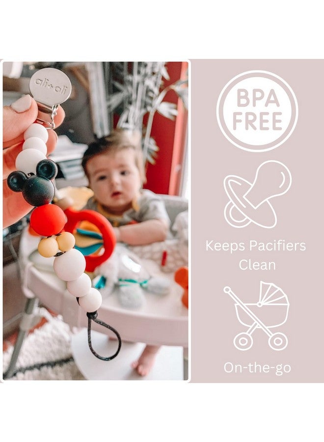 Ali+Oli Silicone Pacifier Clip for Baby (Mouse) 100% Food-Grade BPA Free Newborn Pacifier Holder Infant Binky Clip for Baby Boy or Girl - Image 4