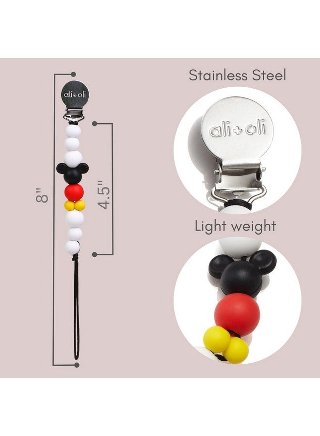 Ali+Oli Silicone Pacifier Clip for Baby (Mouse) 100% Food-Grade BPA Free Newborn Pacifier Holder Infant Binky Clip for Baby Boy or Girl - Image 2