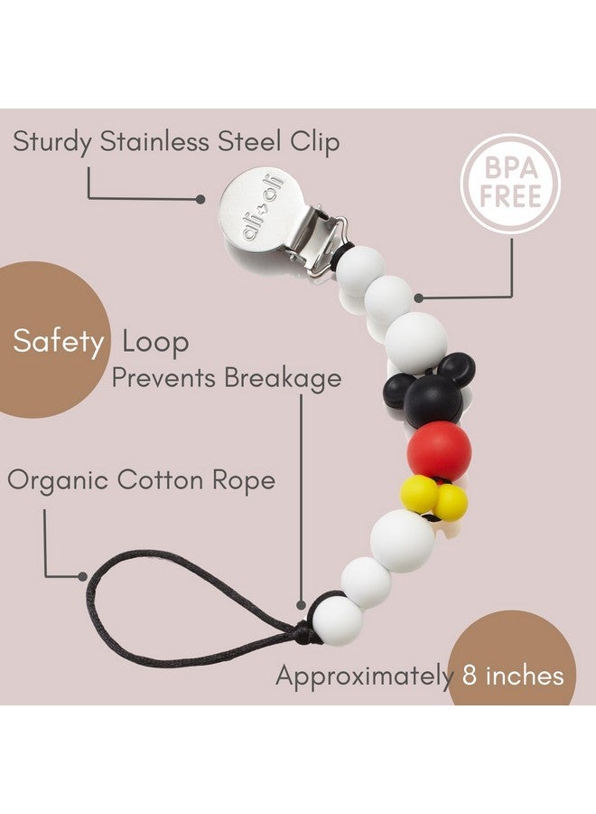 Ali+Oli Silicone Pacifier Clip for Baby (Mouse) 100% Food-Grade BPA Free Newborn Pacifier Holder Infant Binky Clip for Baby Boy or Girl - Image 3