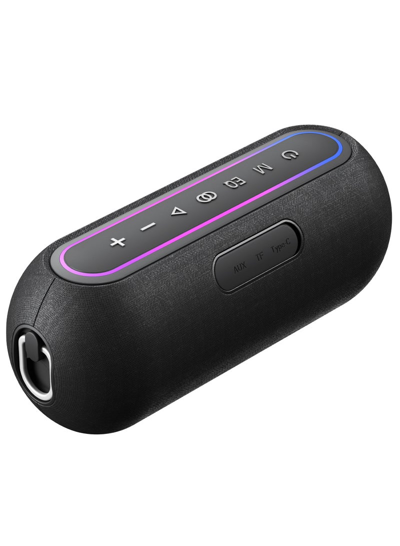 RAVPOWER Bluetooth Speaker 45W Powerful Sound Deep Bass RGB Lights Stereo Wireless Speaker Portable Outdoor Party Speaker Black RP-SK004 Black - Image 2
