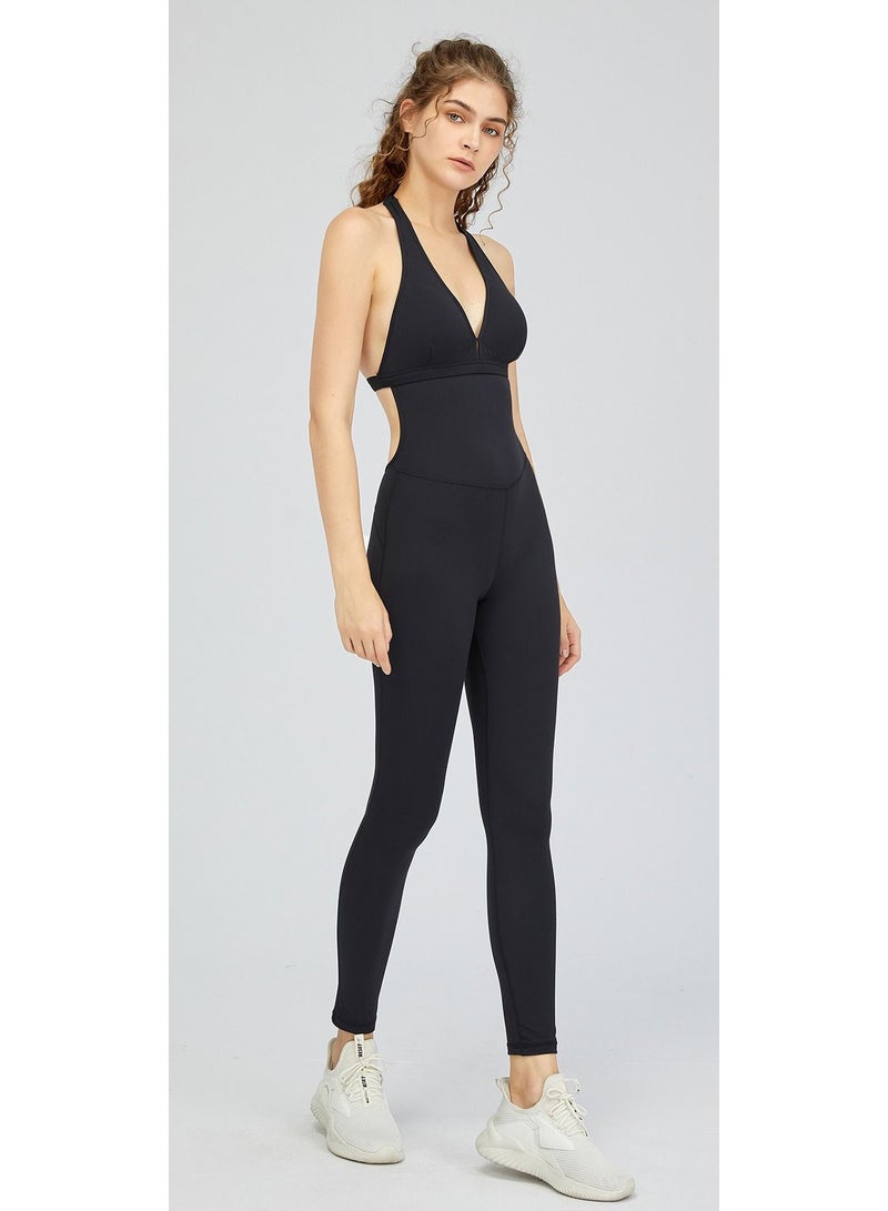 Loquat Dance Ballet Yoga Jumpsuit Black  - Image 1