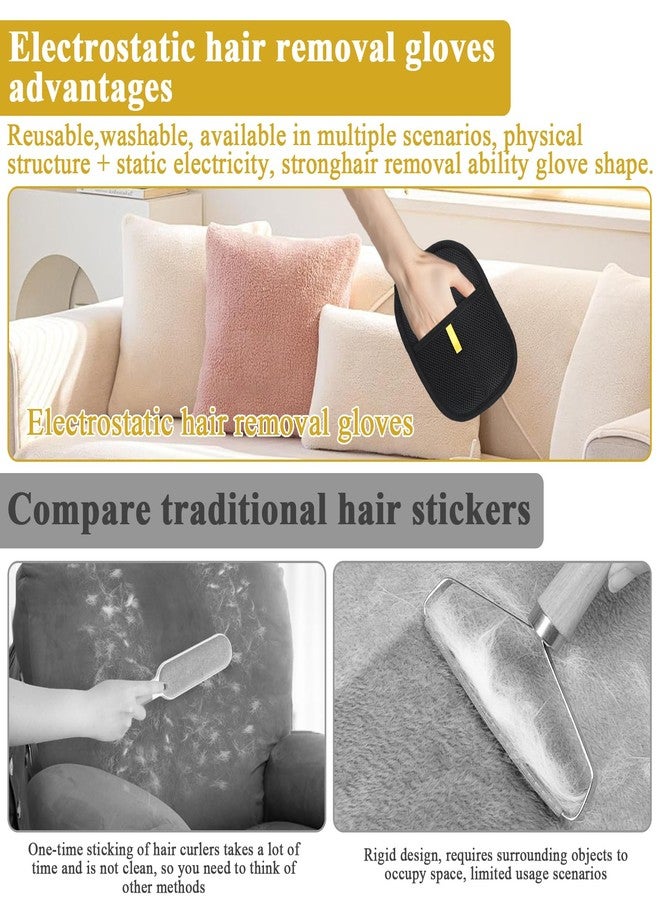 PKRFCJ Pet Double Sided Grooming Gloves,Static Removal Gloves for Pet Hair,Multi-Function,For Washing,Hair Removal,Beauty,Sofa,Bed Sheets,Clothes,Suitable for Cats and Dogs - Image 4