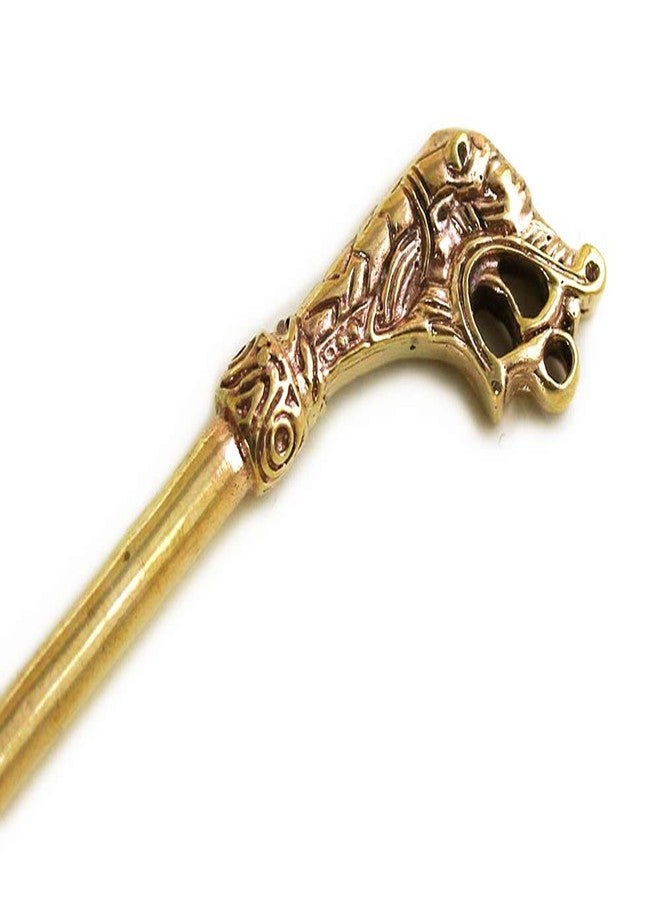 LynnAround Bronze Norse Viking Naga Snake Serpent King Head Hair Pin, Hair Stick Medieval Hair Accessories for Women Girls, Heathen Jewelry (6.89, Naga/Snake) - Image 2
