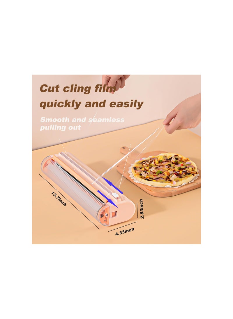 2 in 1 Magnetic Plastic Wrap Dispenser, with Cutter, Foil and Plastic Wrap Organizer, Aluminum Foil and Cling Wrap Dispenser for Kitchen Storage Organization, Upgrade Refillable Clingfilm - Image 2