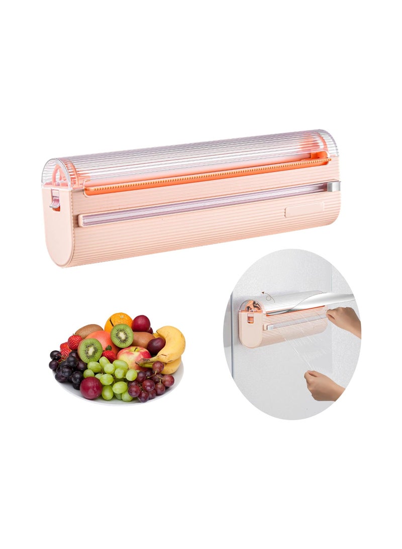 2 in 1 Magnetic Plastic Wrap Dispenser, with Cutter, Foil and Plastic Wrap Organizer, Aluminum Foil and Cling Wrap Dispenser for Kitchen Storage Organization, Upgrade Refillable Clingfilm - Image 1