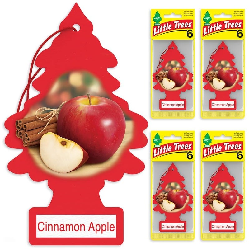 LITTLE TREES Car Air Freshener | Hanging Tree Provides Long Lasting Scent for Auto and Home | Cinnamon Apple, 24 Air Fresheners - Image 2
